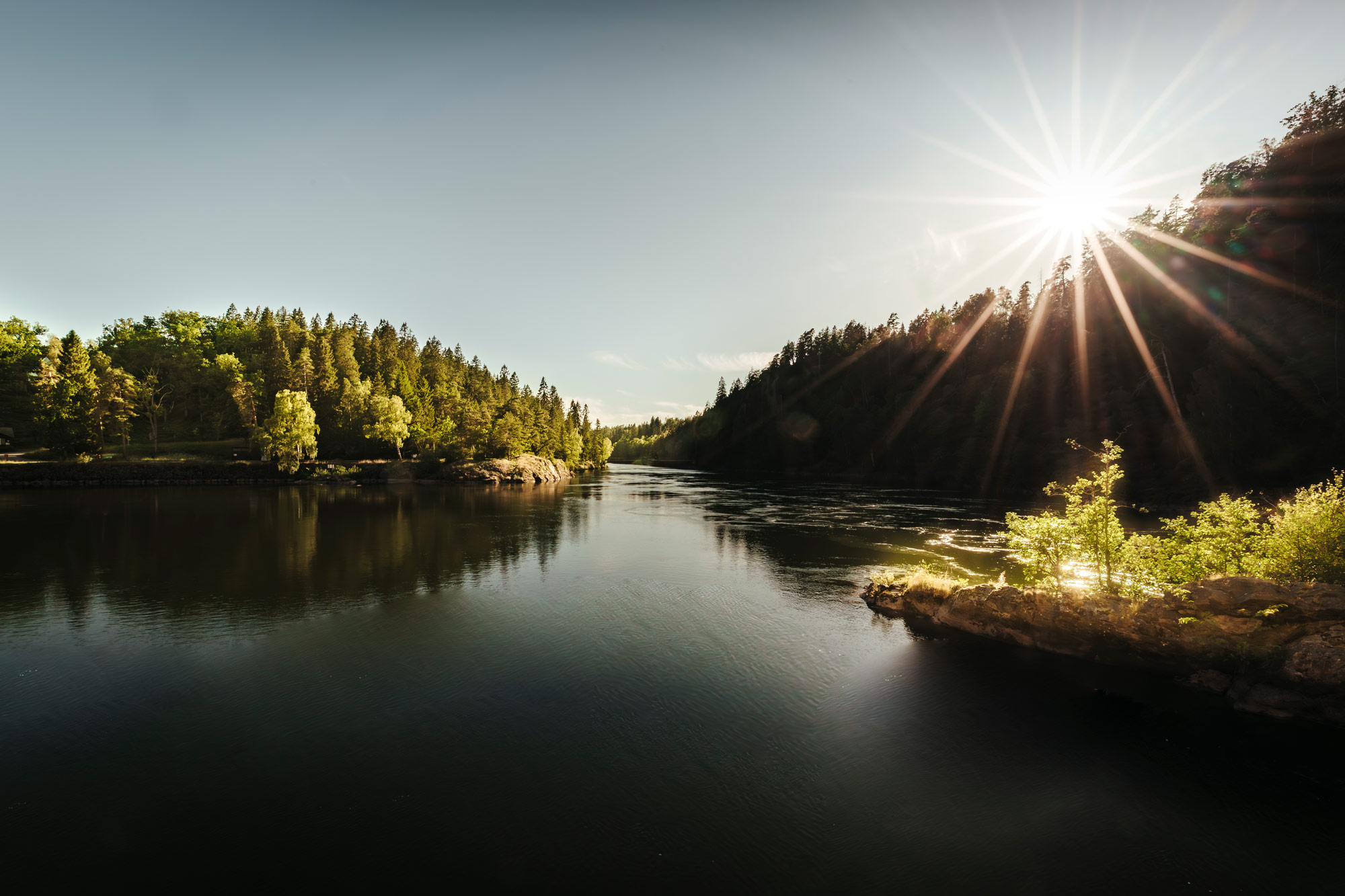 Göta Älv solnedgång
